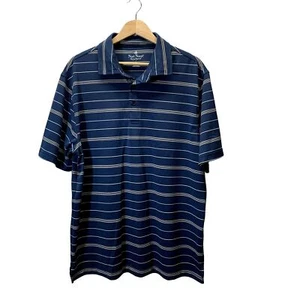 Nat Nast Luxury Originals Polo Shirt Mens Large Blue Striped Short Sleeve Top - Imagen 1 de 9