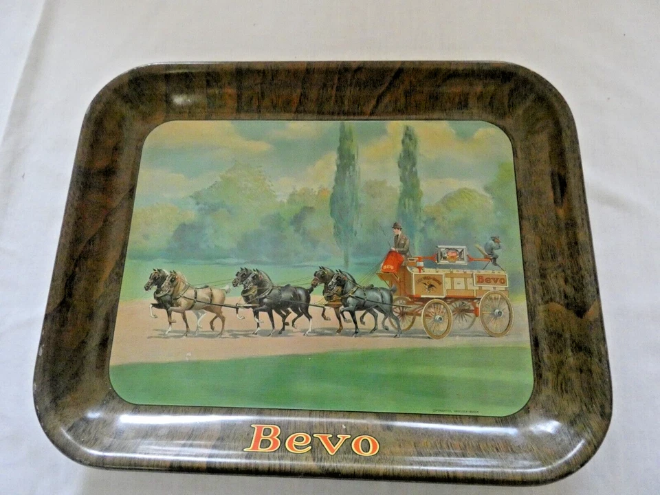 VINTAGE BEVO ANHEUSER-BUSCH ADVERTISING SERVING TRAY RARE VERY GOOD CONDITION - Image 1 of 4