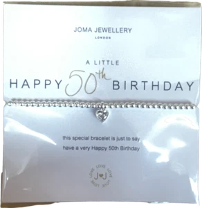 Joma Jewellery Silver A Little 'Happy 50th Birthday' Bracelet' Bracelet One Size
