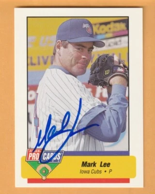 Mark Lee Iowa Cubs AUTO Signed 1994 Fleer AAA All-Star Card Casper Wyoming - Image 1 of 2