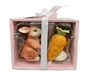 Blue Sky Clayworks Rabbit Bunny & Carrot Salt and Pepper Shakers #21313 - Picture 1 of 8