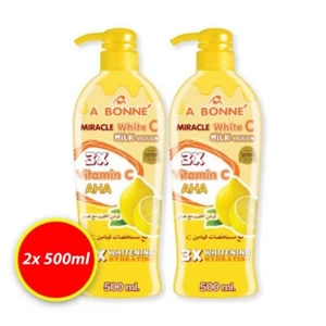 2x500ml Lotion Body A Bonne Miracle White Vitamin C Milk Whitening AHA Skin - Picture 1 of 7