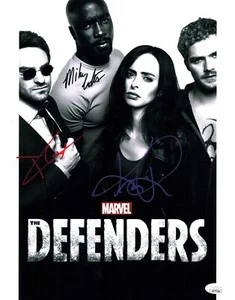 Póster fotográfico de The Defenders 11x14 repartido x3 autógrafo certificado por la JSA - Imagen 1 de 2