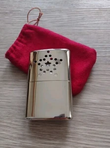 Vintage Metal Hand Warmer & Original Pouch Made In Hong Kong Chrome Star Unused - Picture 1 of 4