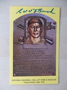 Postal del Salón de la Fama autografiada Edd Roush 3 1/2"" X 5 1/2 - Imagen 1 de 3