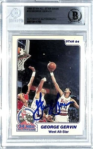 Tarjeta de baloncesto Star Company George Gervin 1984 firmada por los Auto Spurs #19 losa BAS - Imagen 1 de 5