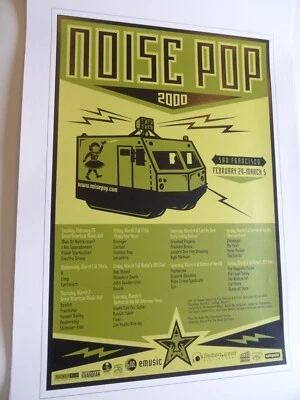 VINTAGE 2K 2000 Shepard Fairey Noise Pop San Francisco Art Print Obey Giant ROCK - Image 1 of 4