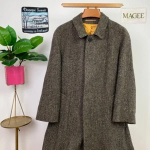 Abrigo de tweed Magee (42R) Donegal para hombre CORRIB espiga raglán balmacaan abrigo - Imagen 1 de 21
