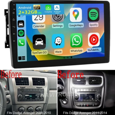 For 2008-2014 Dodge Avenger 10.1" Android 13 Carplay Car Stereo Radio GPS 2+32GB - Image 1 of 4