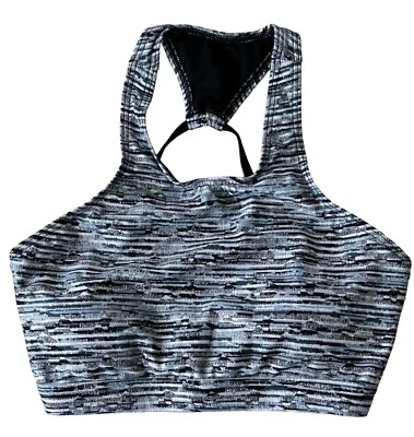 Sujetador Deportivo TYR Top de Natación Corbata Espalda Abierta Gris Azul Negro Mármol Talla Pequeña MUESTRA Foto 1 de 4