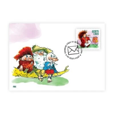 First day cover (FDC) of ESTONIA 2024 - Children’s stamp – Three Jolly Fellows - Image 1 of 3