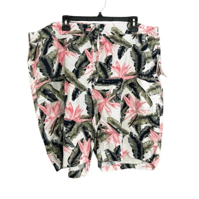 Per Se Linen Tropical Floral Shorts NWT 3X - Image 1 of 4