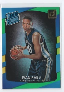2017-18 Donruss Rated Rookies Holo Green and Yellow Laser #156 - Ivan Rabb - Mem - Foto 1 di 1