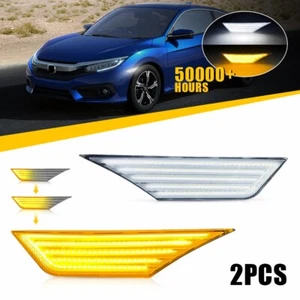 Switchback Sequential LED Side Marker Lights Amber/White For 16-21 Honda Civic T - Picture 1 of 13