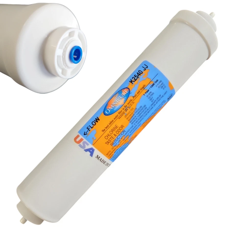 Omnipure K2540-JJ Carbon filter for Chlorine and Taste 10"x 2" for 1/4" QC 1-PK - Image 1 of 1