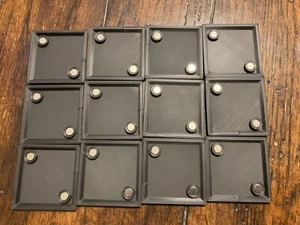 12-Count 40mm Wargaming Square Bases w/2 Magnet Slots Warhammer The Old World - Picture 1 of 4