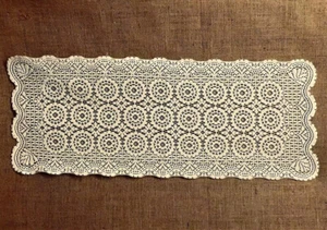 Victorian Marquise Lace Table Runner Ivory 14" x 35" Livingroom Bedroom Den - Picture 1 of 5