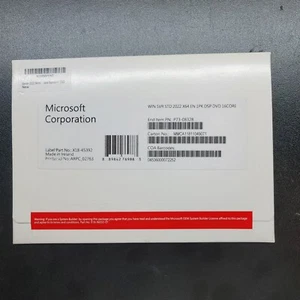 New Factory Sealed Microsoft Windows Server 2022 X64 EN 1PK DSP DVD 16 Core - Picture 1 of 2