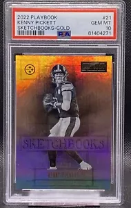 💎🔥🔥 2022 Playbook Kenny Pickett Sketchbook Gold RC /99 PSA 10 Steelers 🔥🔥💎 - Picture 1 of 3