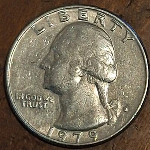 1979 D Circulated Error Washington Quarter Filled In D Mint Mark - Picture 1 of 3