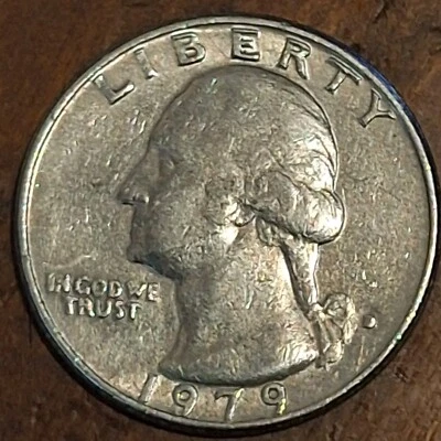1979 D Circulated Error Washington Quarter  Filled In D Mint Mark - Image 1 of 3