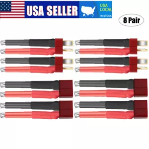 8Pcs Deans Style T Plug Female Male Connector Adapter 12AWG Wire for Battery RC - Picture 1 of 9