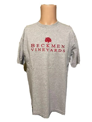 Camisa gris y roja vintage años 90 bordada BECKMEN VINEYARDS talla grande para hombre Foto 1 de 4