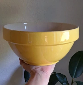 French Ceramic Yellow Speckled Mixing Bowl Large Anchor 3120 Ceramifrance 10.5" - Picture 1 of 5