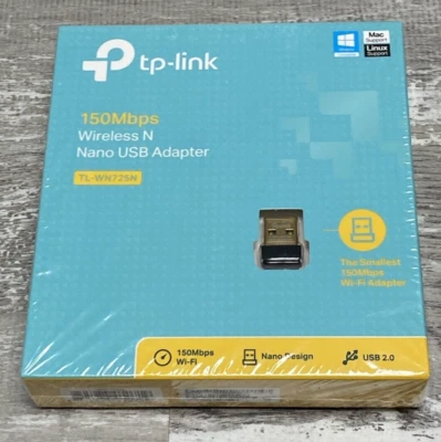 TP-Link TL-WN725N 150Mbps Wireless Nano USB 2.0 WiFi Network Adapter Dongle NEW - Image 1 of 2