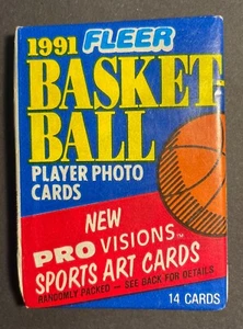 1991 Fleer Basketball Player Wax Photo Cards New PRO Visions 14 Cards - Picture 1 of 2