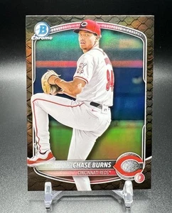 2025 Bowman Chrome CHASE BURNS Reptilian Refractor SP BCP-122 Cincinnati Reds - Picture 1 of 2
