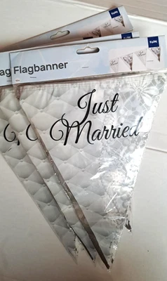 Sonderposten 10 x  Wimpelkette *Just Married*, Dekoration, Hochzeit, feiern F 25 - Bild 1 von 2