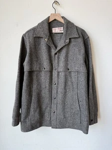 Chaqueta FILSON Mackinaw Cruiser 100% Lana Capa Abrigo Gris Lana Espiga Defectos - Imagen 1 de 9