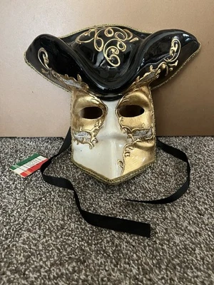 BLACK GOLD CASANOVA MAMO VENETIAN MASK - Image 1 of 4