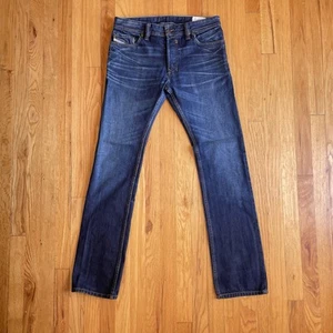 Diesel Industry Safado Jeans Men's 30x33 Blue Denim Straight Button Fly Whiskers - Picture 1 of 15