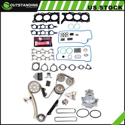 Head Gasket Set Timing Chain Water Pump W/ Gasket For 2006 2005 Suzuki XL-7 2.7L - Image 1 of 4