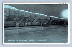 1930er Jahre. WINNFIELD, LA. ZUGLADER ROHSALZ, CAREY SALT CO. POSTKARTE FX28 - Bild 1 von 2
