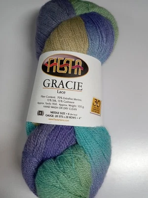 Fiesta Yarn Gracie Lace-Wind Surfer-950 Yds- Extrafine Merino Wool/Silk/Cashmere - Image 1 of 2