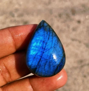 83 Carat Natural Labradorite Multi Fire Pear Cabochon Loose Gemstone - Picture 1 of 5