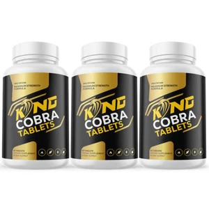King Cobra Tablets - Support Men's Vitality and Daily Energy - 3 Bottles - Picture 1 of 3