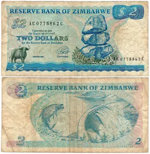 Zimbabwe $2 P#1c (1980-94) Reserve Bank of Zimbabwe VF - Picture 1 of 1