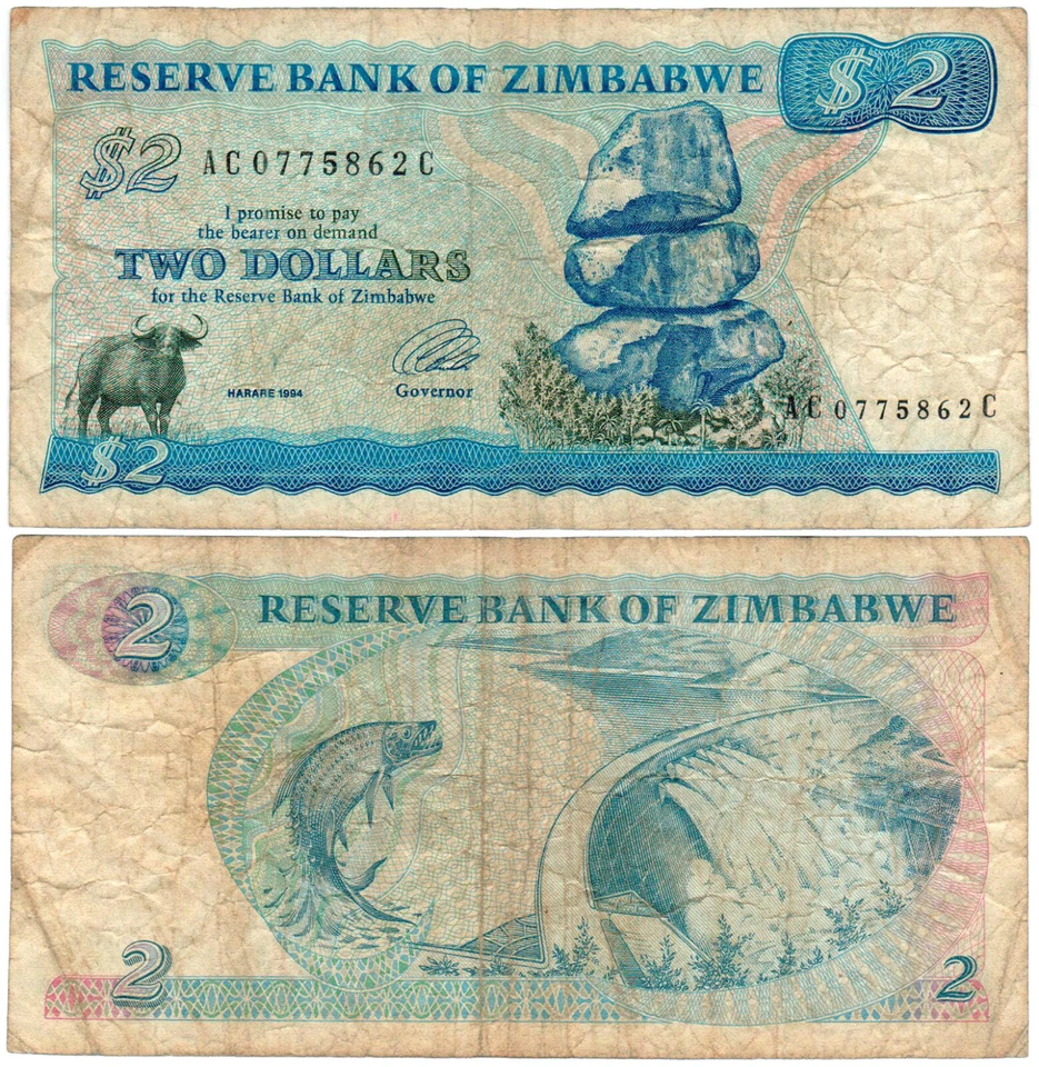 Zimbabwe $2 P#1c (1980-94) Reserve Bank of Zimbabwe VF - Image 1 of 1