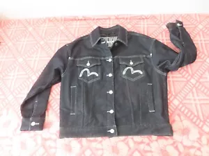 Giacca denim imbottita donna evisu kuro robotica floreale ricamata XS - Foto 1 di 16