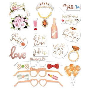 Bride Party Photo Booth Props 23pcs for Bridal Showers Hen Parties Engagement - Picture 1 of 3