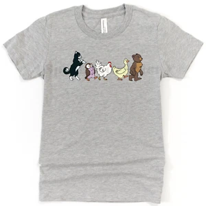 Little Bear Cat Owl Hen Duck Animated 90s Retro Television Show Youth T-Shirt - Picture 1 of 18