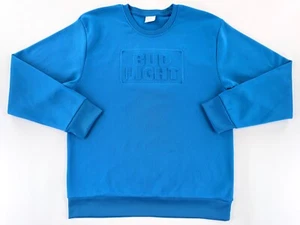 Bud Light Sweatshirt Mens Medium Blue Embossed Logo Beer Pullover Sweater Unisex - Picture 1 of 7