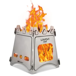 LIXADA Portable Outdoor Cooking Titanium Wood Stove for Camping Hiking Picnic - Picture 1 of 18