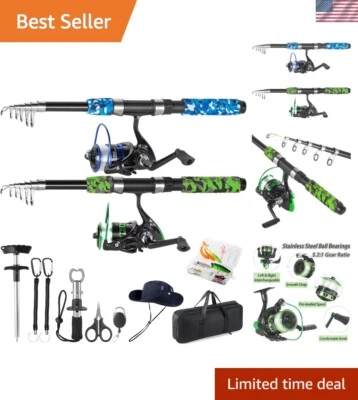 6.9ft Telescopic Fishing Rod Set with Complete Accessories for Beginners - Image 1 of 4