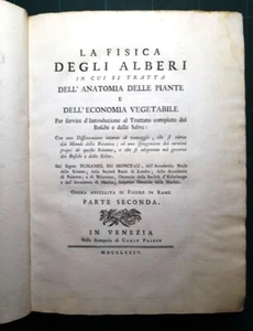 Duhamel De Monceau DIE PHYSIK DER BAUM nur Zweiter Teil PALESE Venedig 1774 - Bild 1 von 12