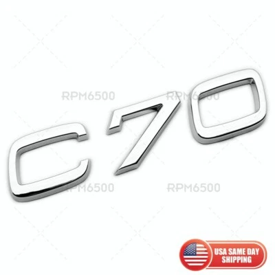 For Volvo C70 Rear Trunk Bumper Letter Logo Badge Nameplate Emblem Sport Chrome - Изображение 1 из 4